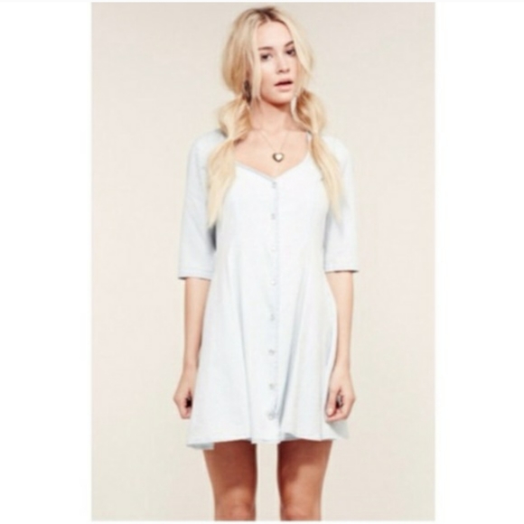 NWT For Love and Lemons Austin Chambray Dress in XS - Picture 2 of 11